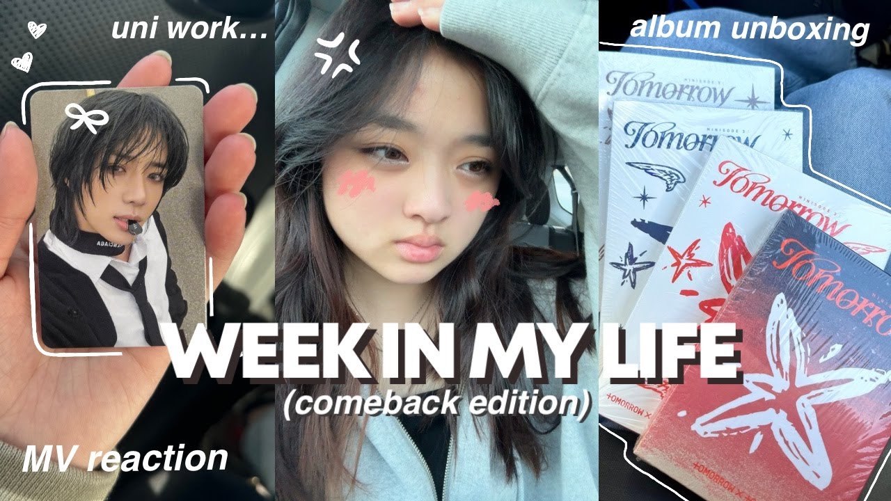 TXT COMEBACK VLOG🎧: album unboxing, music video reaction, giggling over txt + week in my life ⊹ ࣪ ˖
