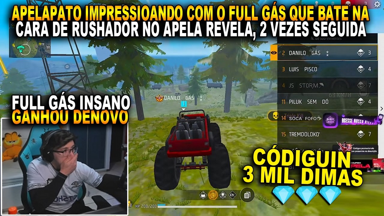 APELAPATO IMPRESSIOANDO COM O FULL GÁS QUE BATE NA CARA DE RUSHADOR NO APELA REVELA, 2 VEZES SEGUIDA