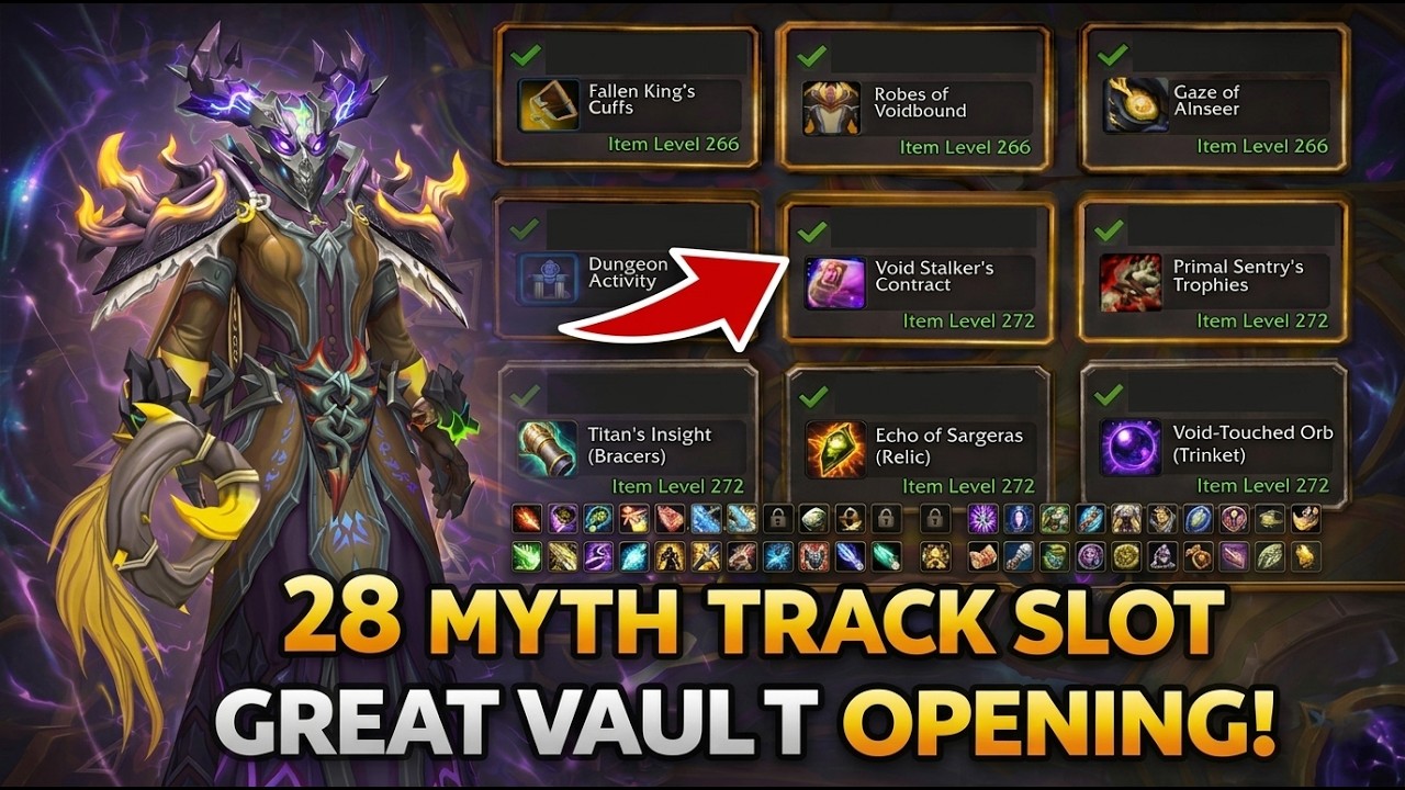 Great Vault Opening &ndash; 11 Characters! (WoW Mythic+ Rewards)