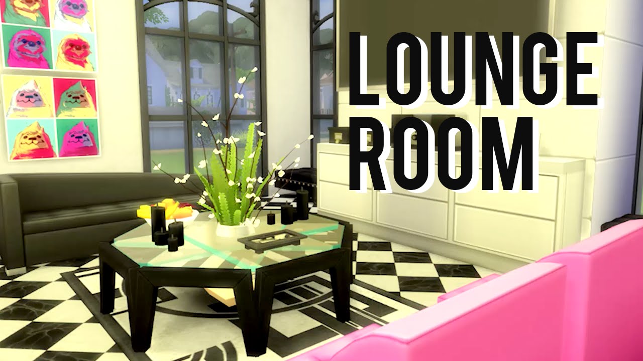 The Sims 4 Room Build — B & W Lounge Room