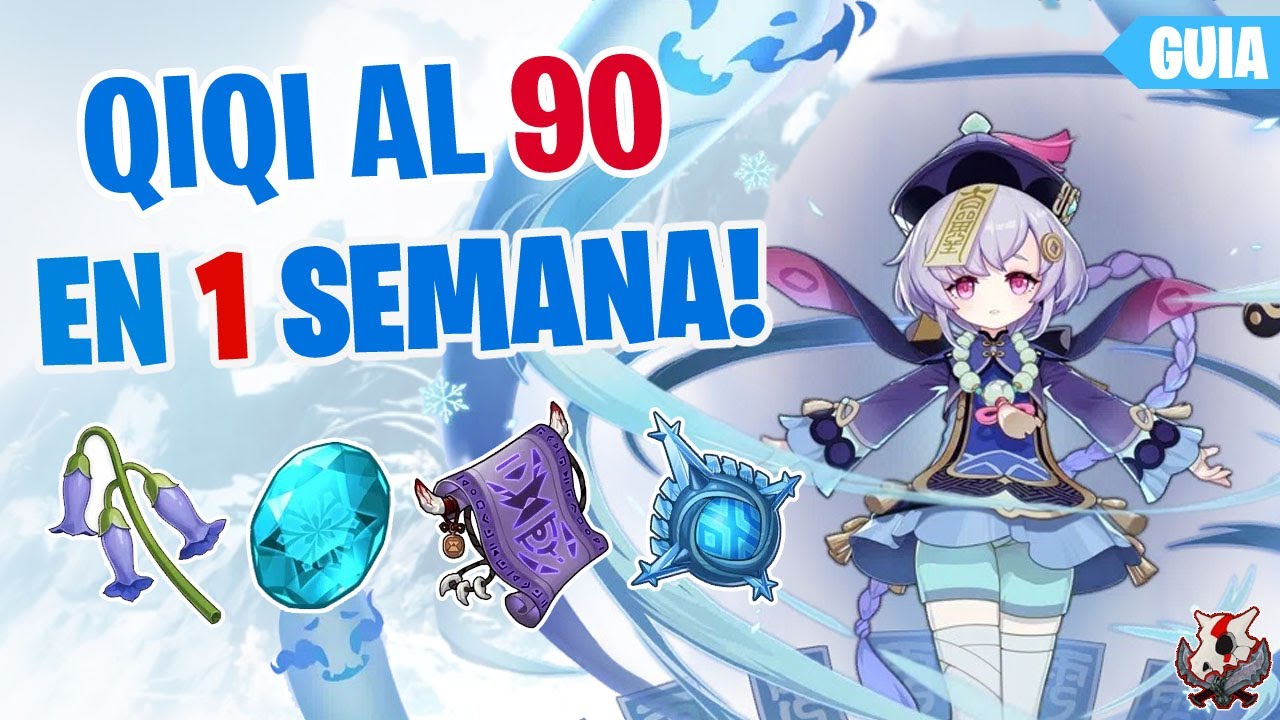 ✨​LA MEJOR forma de subir a QIQI al nivel 90✅​FARMEO RÁPIDO TALENTOS + Guía build Genshin Impact