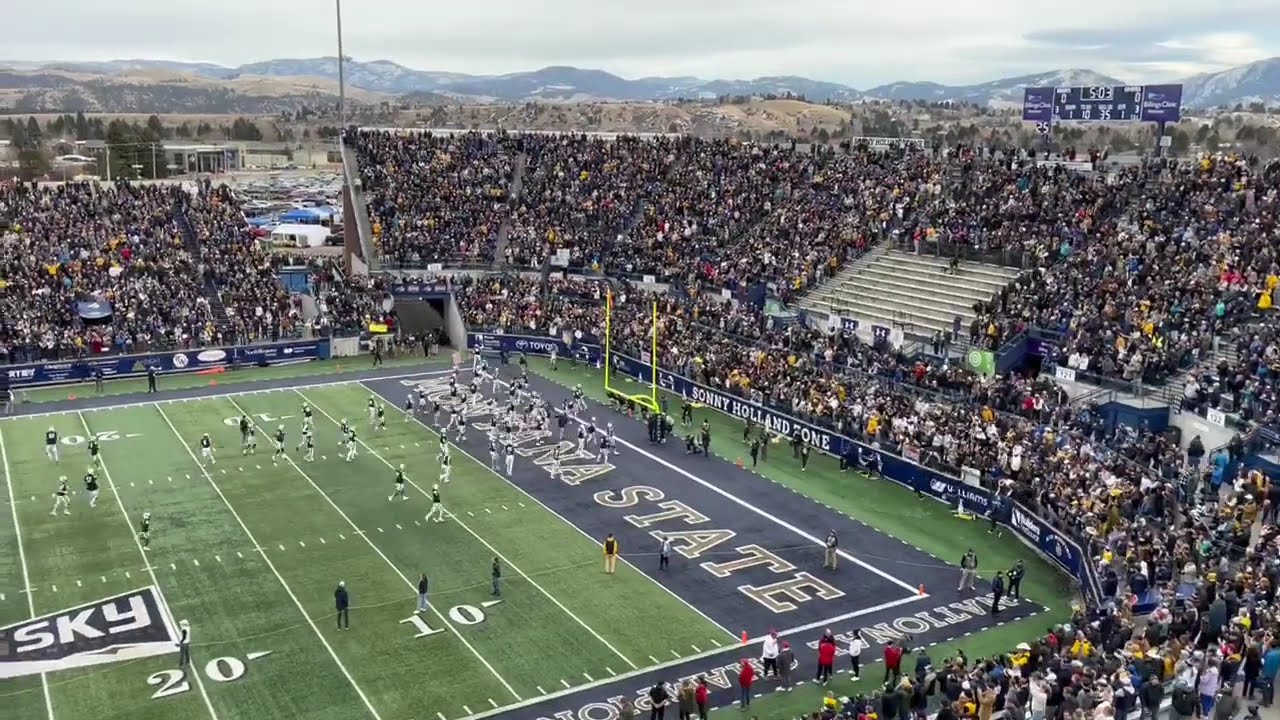Montana State Bobcats runout before FCS semifinal game against South Dakota