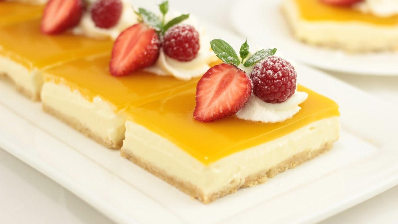 Mango Cheesecake I Fruchtige Mango Schnitten ohne Gelatine