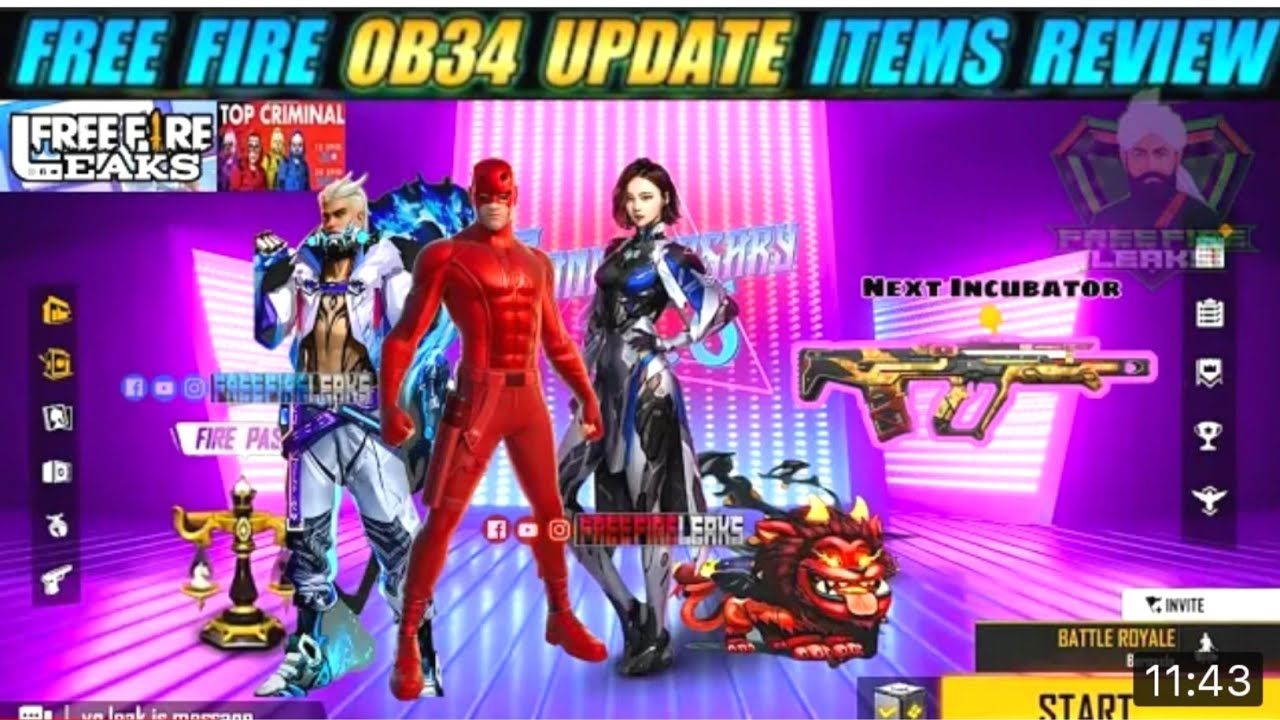 Free Fire ob 34 Update Full Details  !  24 May  New Update Free Fire ! ff New Update  ! Free Fire !
