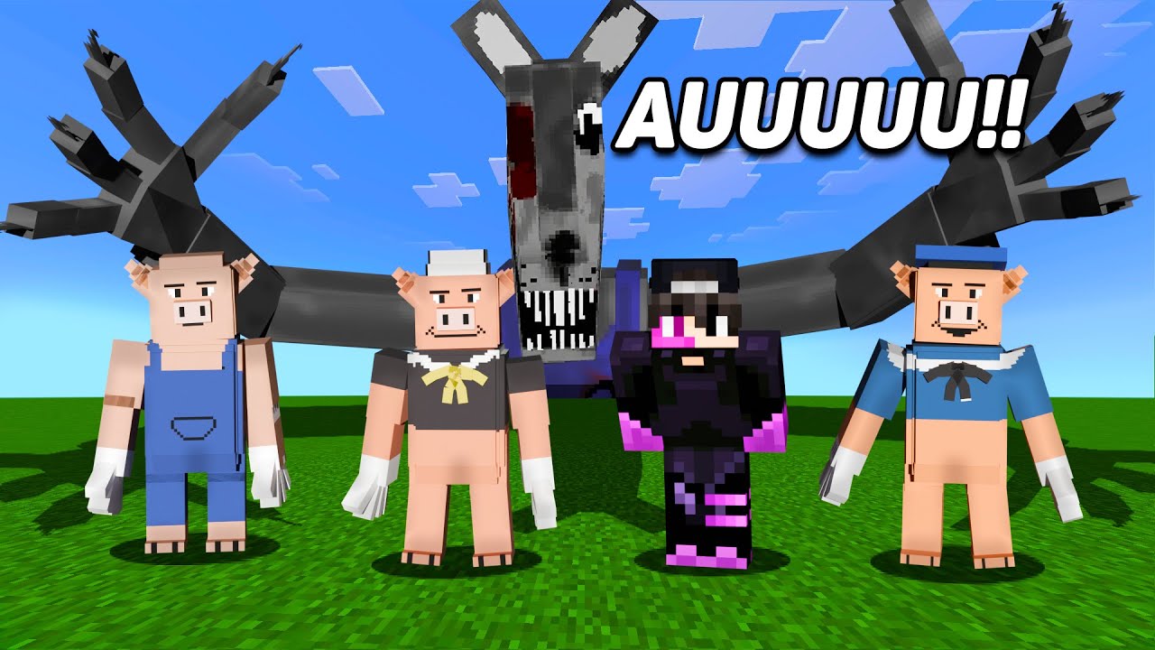 Sobreviví al Lobo y los Tres Cerditos en Minecraft