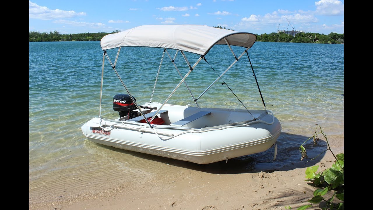 Saturn SD330 11-foot inflatable Zodiac boat unboxing, testing