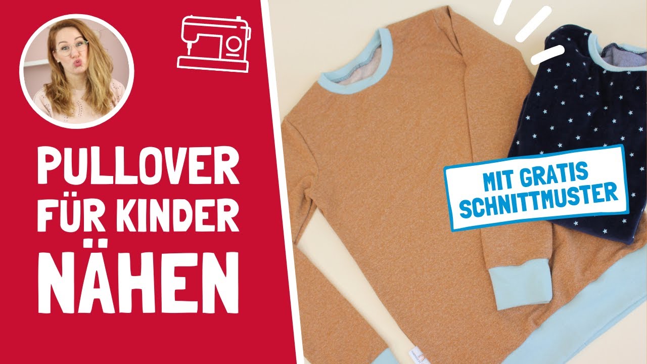 Basic Pullover f&uuml;r Kinder n&auml;hen | kostenloses Schnittmuster