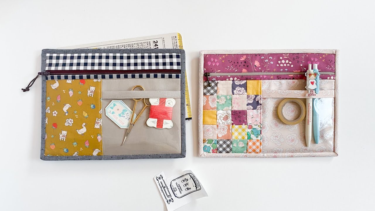 Patchwork Pocket Pouch | Stationary Case | Back to school gift idea |  Beginner Friendly Bag
