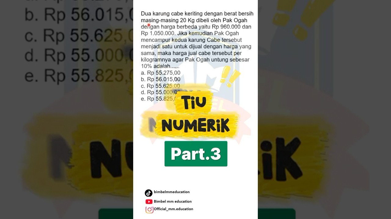 Part.3 Soal cerita TIU Numerik | SKD CPNS & Kedinasan 2026 