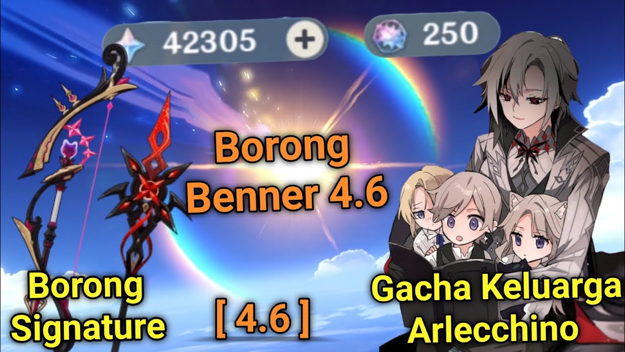 Borong Benner 4.6 Keluarga Arlecchino and Signature. [ Gacha Genshin Impact ]