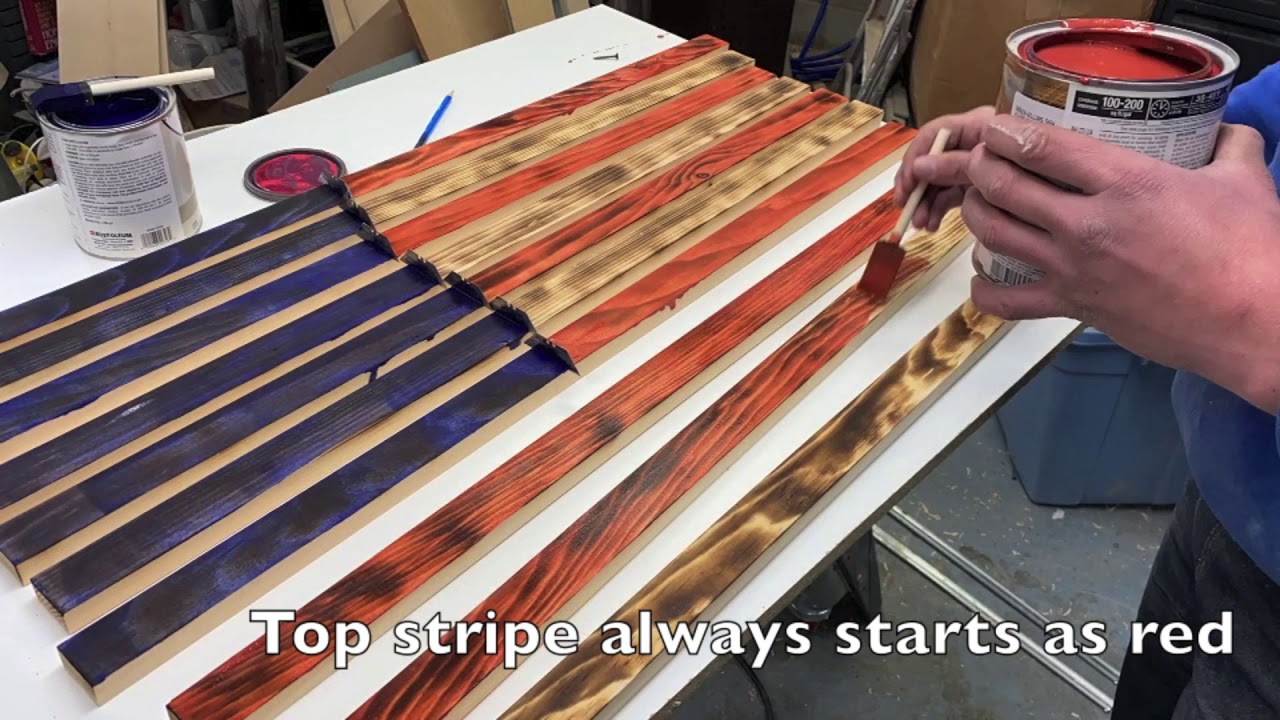 HOW TO BUILD A WOOD RUSTIC AMERICAN FLAG - DIY