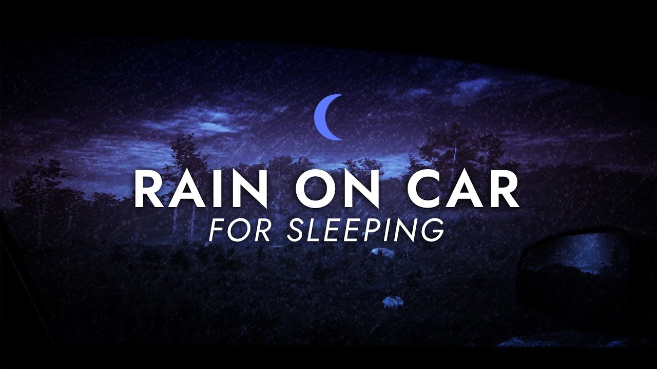 Rain on Driving Car Sounds for Sleeping - Dimmed Screen | Night Rain Sleep Sounds - Beat Insomnia
