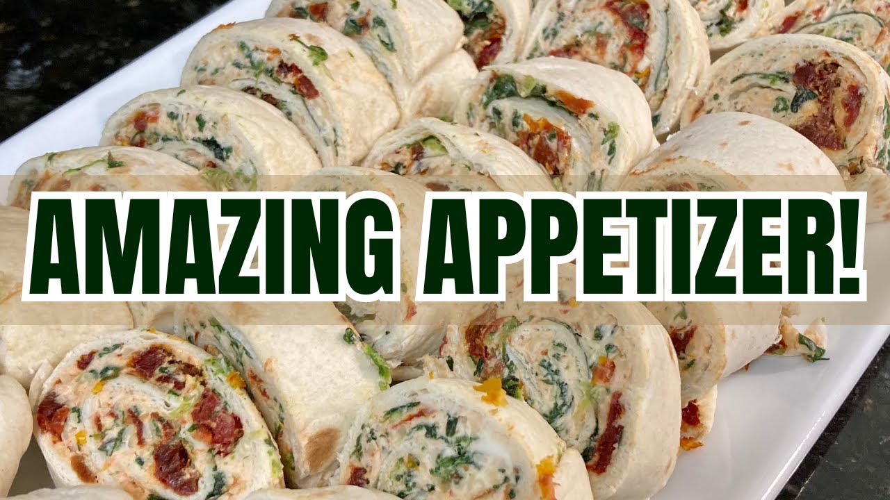 AMAZING APPETIZER RECIPE! | SUN DRIED TOMATO & BASIL ROLL-UPS