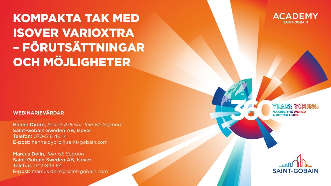Webinarium: Kompakta tak med Isover VarioXtra – förutsättningar och möjligheter