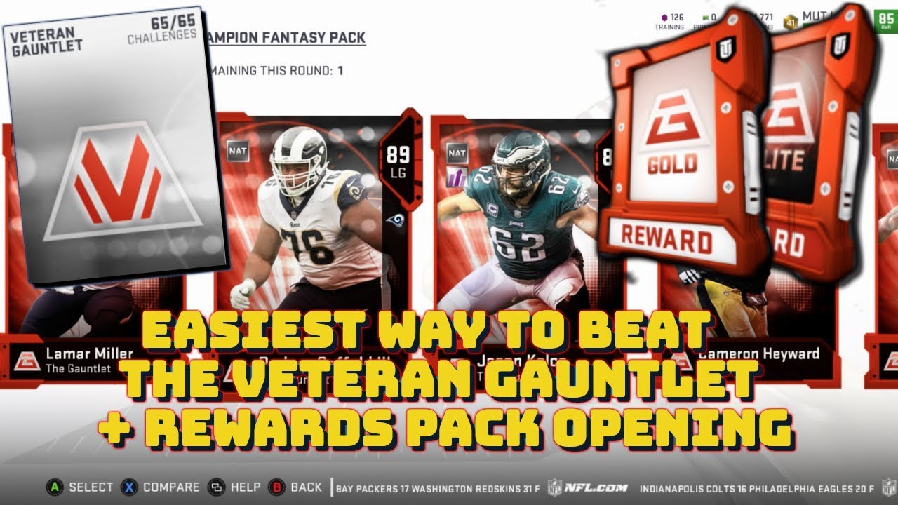 EASIEST WAY TO BEAT THE VETERAN GAUNTLET + REWARDS OPENING | MADDEN 19 ULTIMATE TEAM