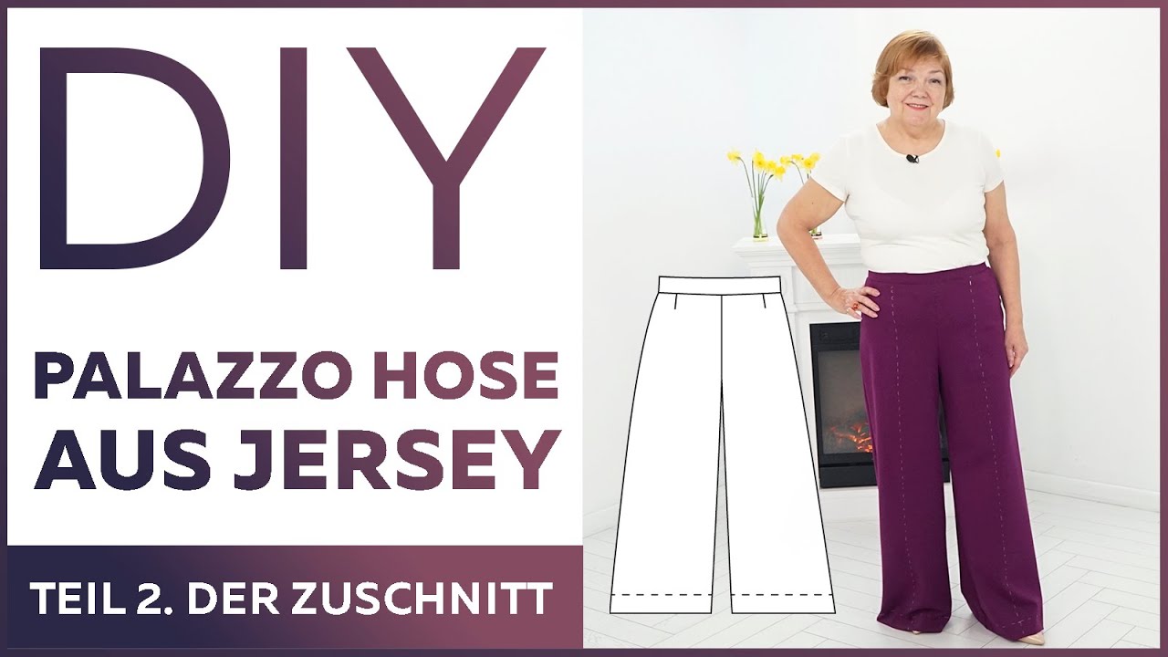 Wir nähen eine Palazzo Hose aus Jersey. Teil 2. Der Zuschnitt, die Zusammenheftung und die Anprobe.
