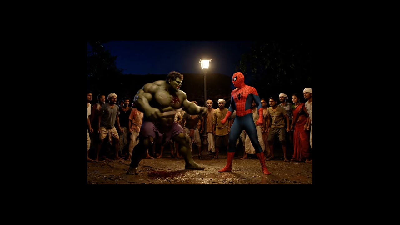 HULK VS SPIDER MAN FIGHT #spiderman #blackspiderman #hulk #redhulk #marvel #ai #viralreels #trending
