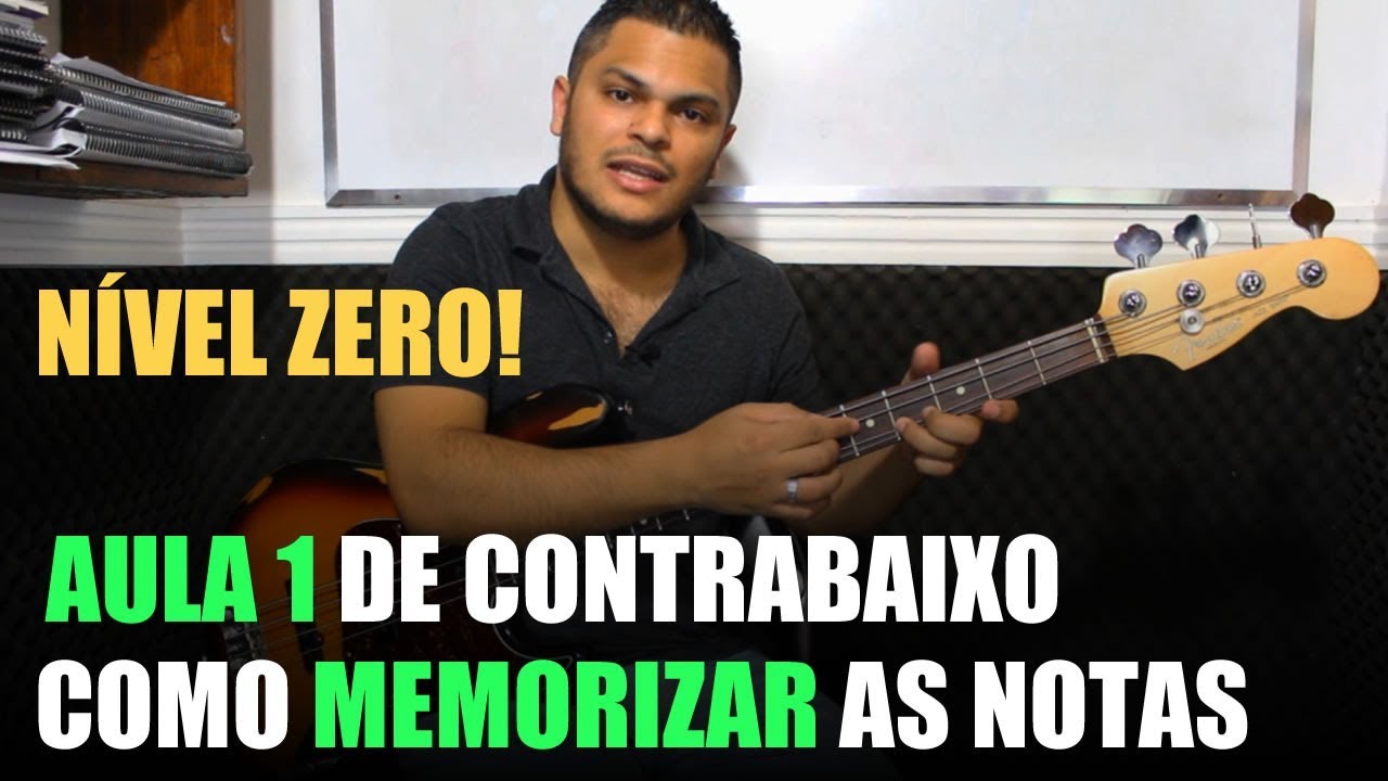 Como Memorizar Facilmente as Notas no Braço do Contrabaixo (AULA 1) - Aprenda Contrabaixo do Zero