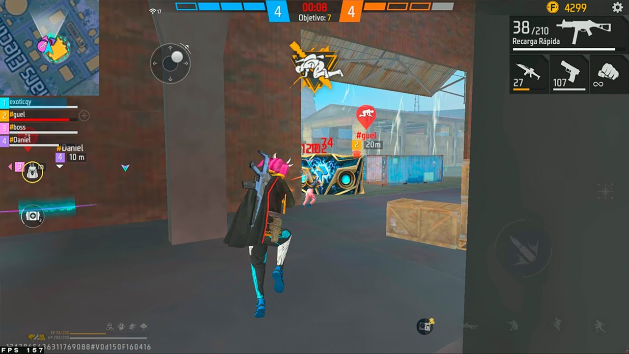 HIGHLIGHTS EM 4x4 APOSTADO! 🥋🩷 1366x768 Highlights PC Fraco Free Fire Ryzen 5 5600 RX 580 8 GB