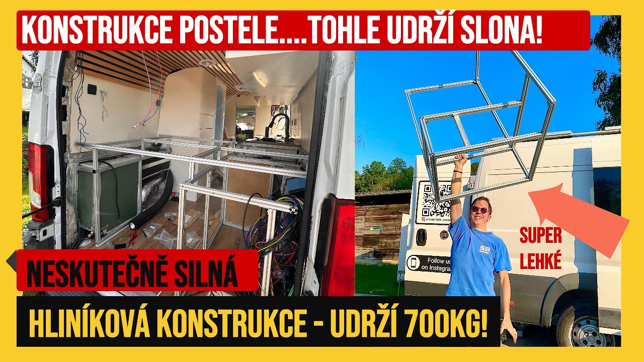 Unese 700 kg a Neváží Skoro Nic! 🛠️ Hliníková Postel do Dodávky | Heavy Duty DIY Camper Van Bed