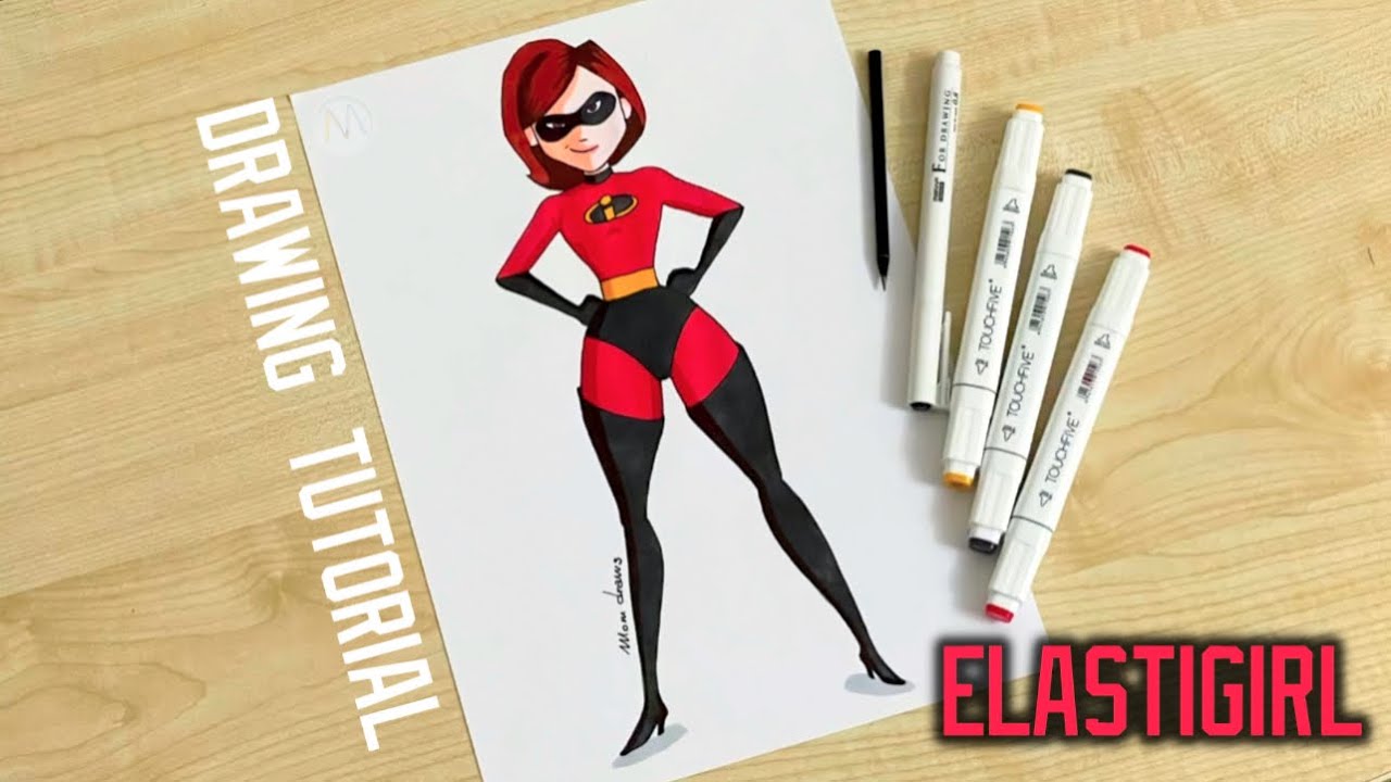 How to draw The Incredibles Elastigirl / How to draw Helen Parr