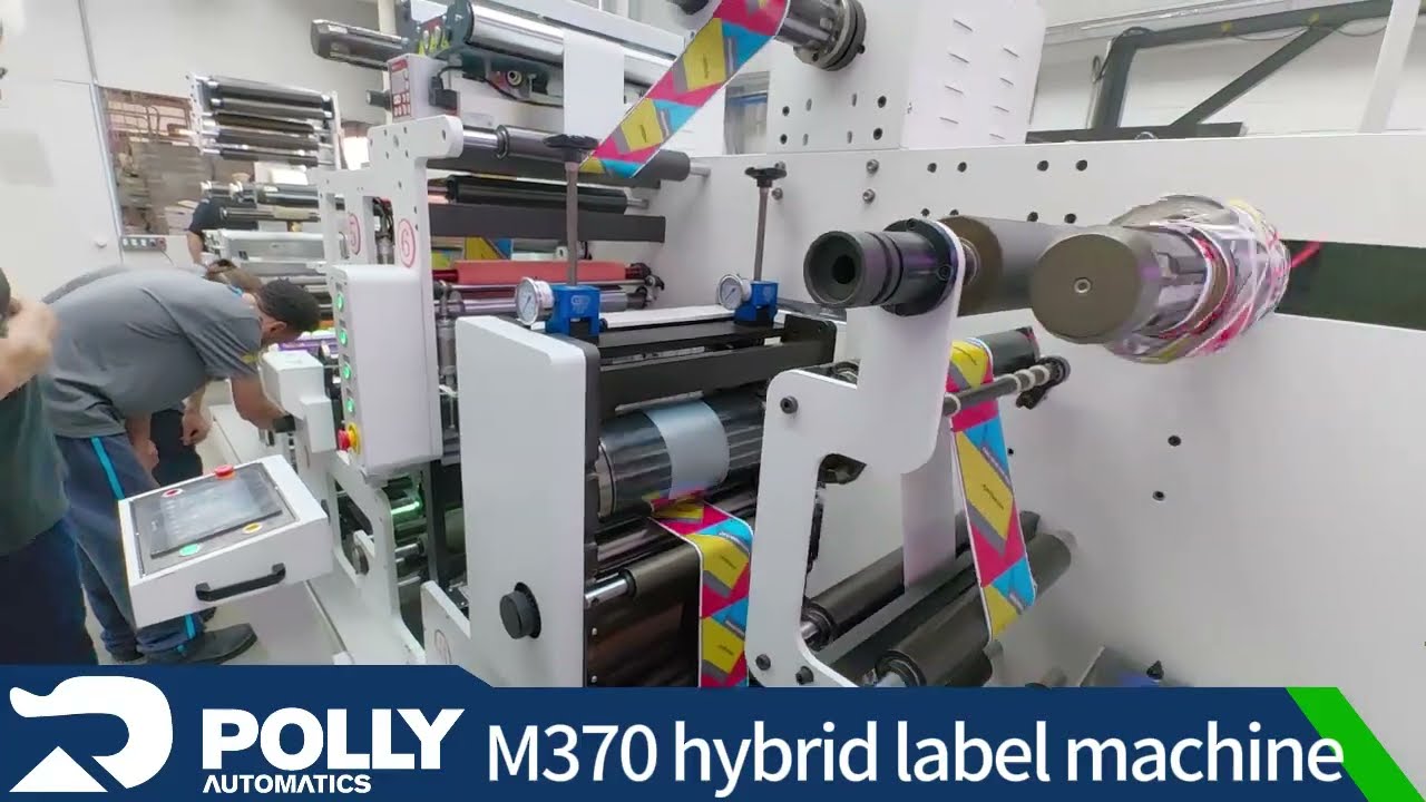 M370 Hybrid semi-rotary flexo print, semi-rotary die-cutting, lamination registration from Polly