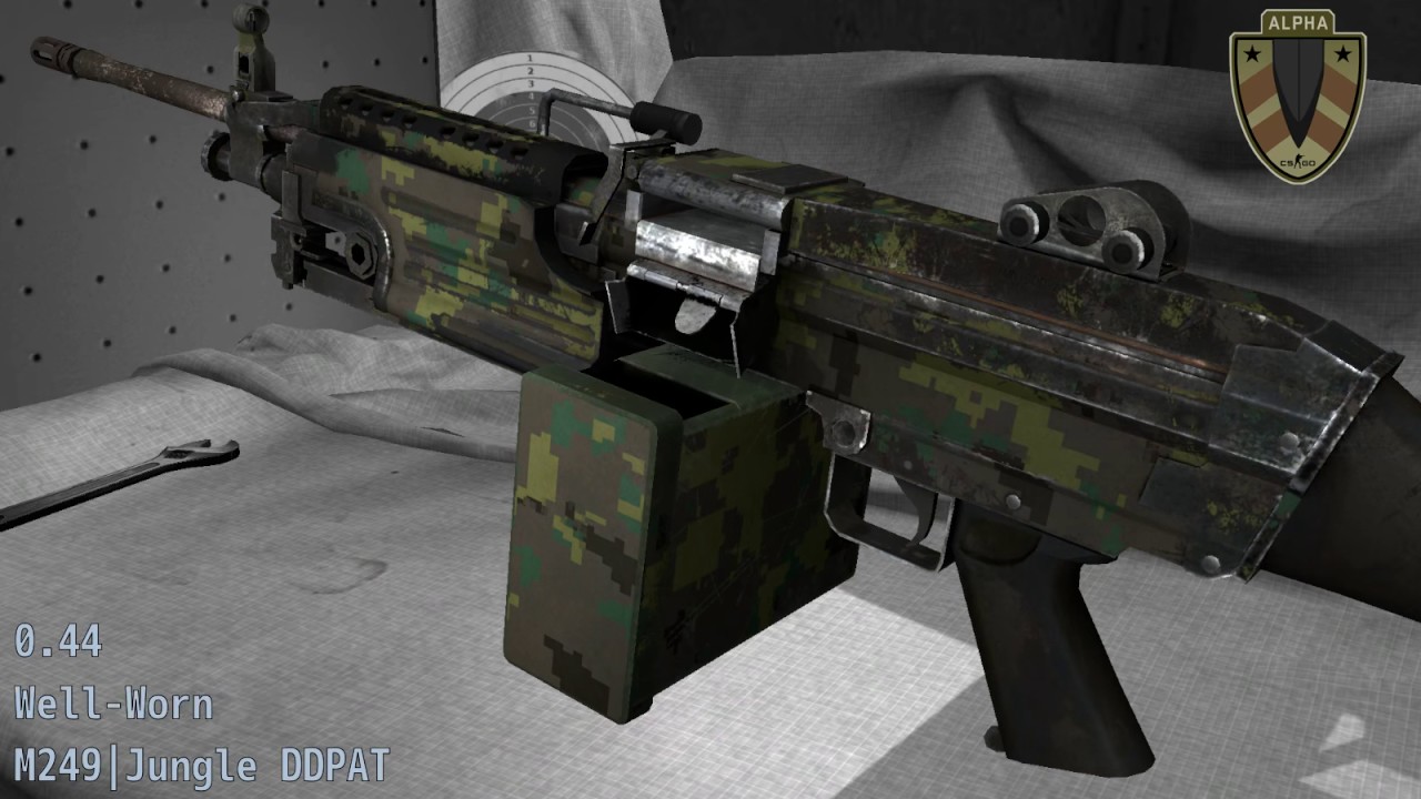 M249 Jungle DDPAT - Skin Wear Preview