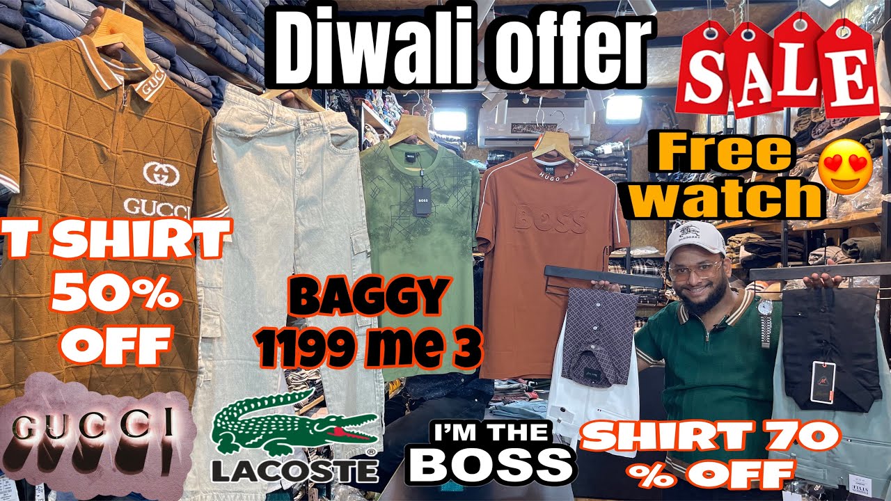 Formal , shirt, watch combo only 999￼￼￼￼￼😱 T shirt 50% off 😱jeans 1599 me 3😱 baggy 1199 me 3😱