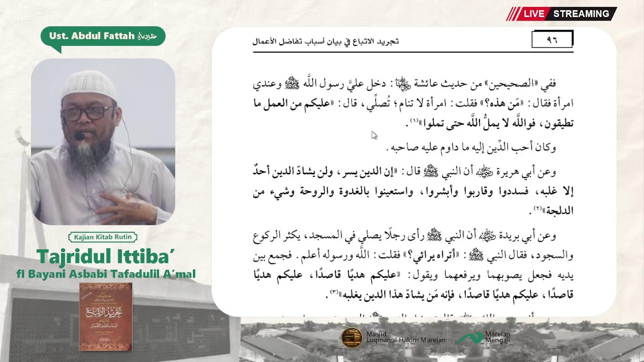 [LIVE] Ustadz Abdul Fattah - Keutamaan Amal Berkaitan Dengan Mudawamahnya - Kajian Ilmiyyah