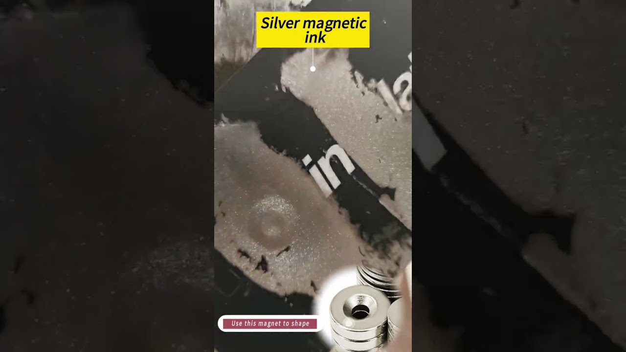 Magnetic ink silver #print #printing #security #ink #anticounterfeiting #antifake