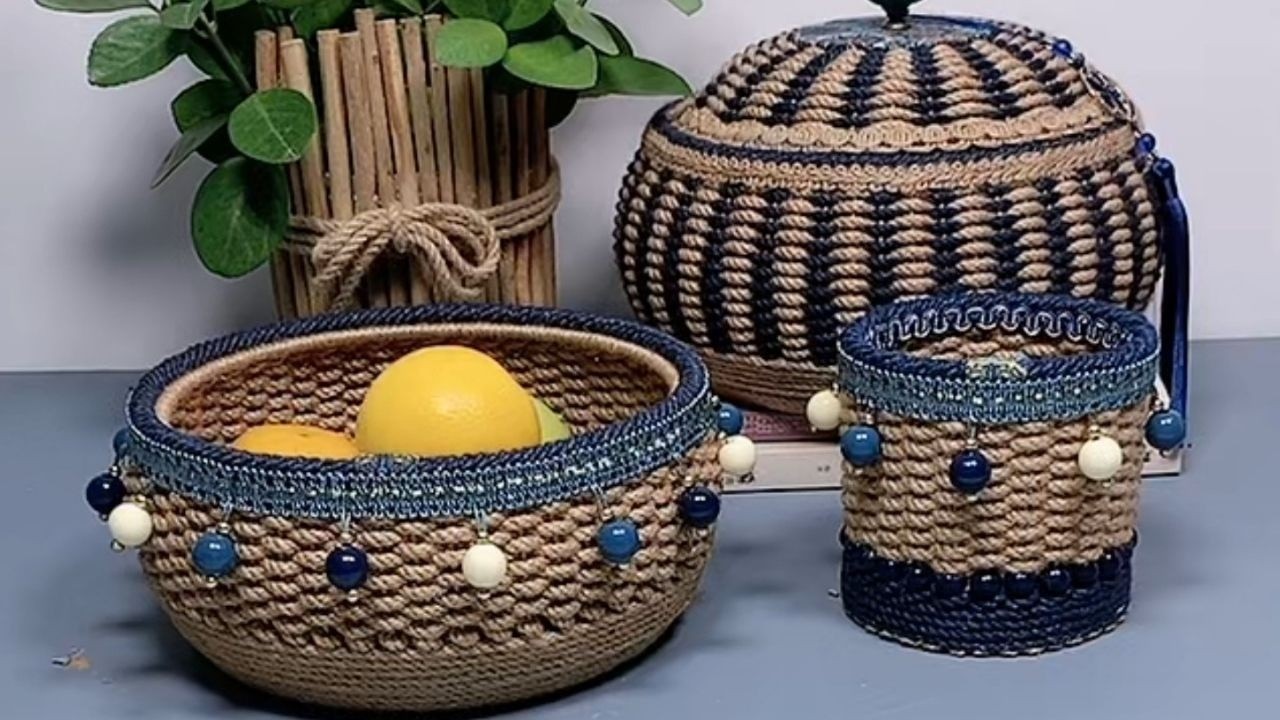 How to Craft Hemp Rope Basket for Beginners #diy #handmade #craftideas