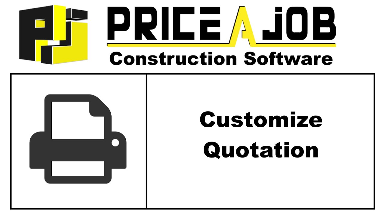 Customize Quote Report - Price A Job