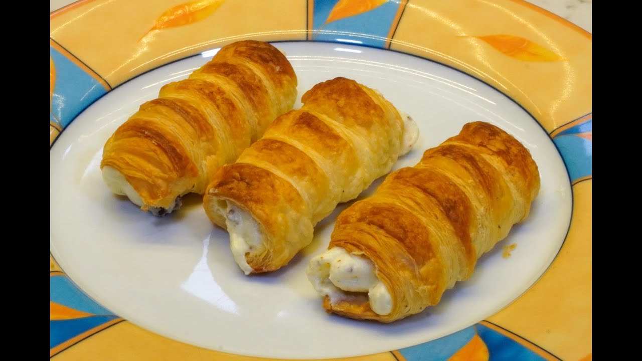 Blätterteig Schaumrollen mit Vanillecreme / Paradiescreme