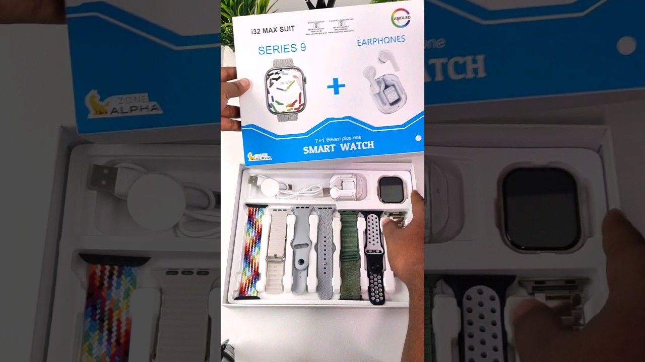 🔥New Combo Series 9 Smartwatch ⚡️With Free Ultrapods 😲 7 + 1 Combo #shorts