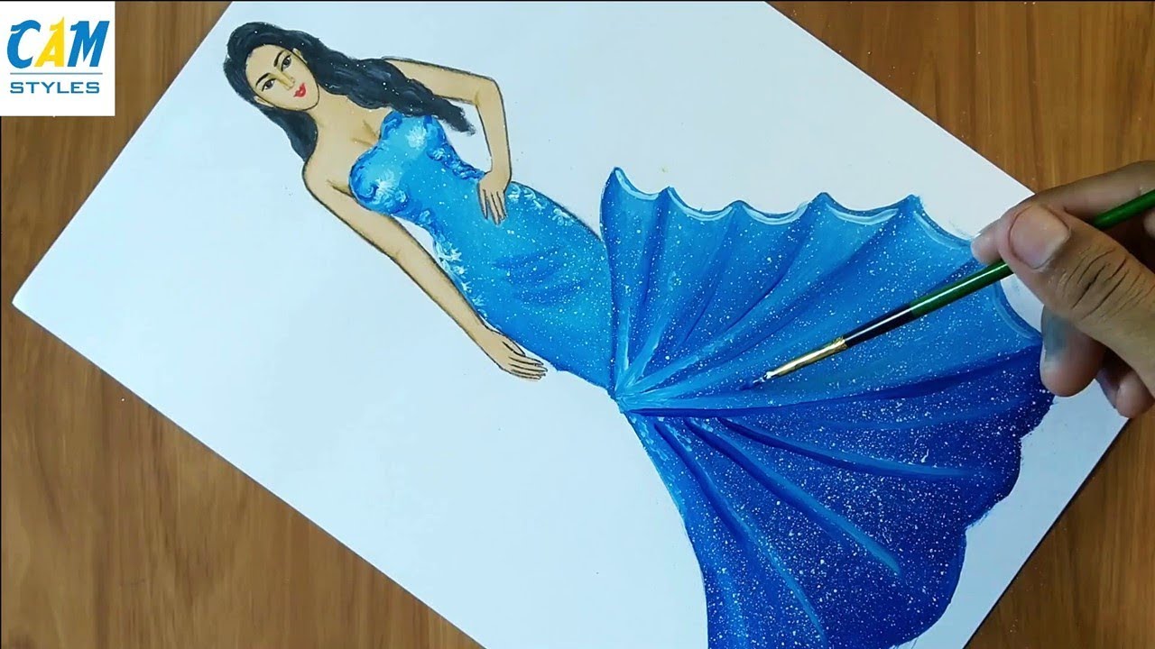 Beautiful dress painting | Fashion illustration painting
