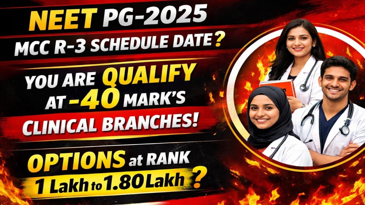 NEET PG-2025|MCC R-3 SCHEDULE DATE?!NEW UPDATES FOR R-3!|1L to 1.80L rank options?