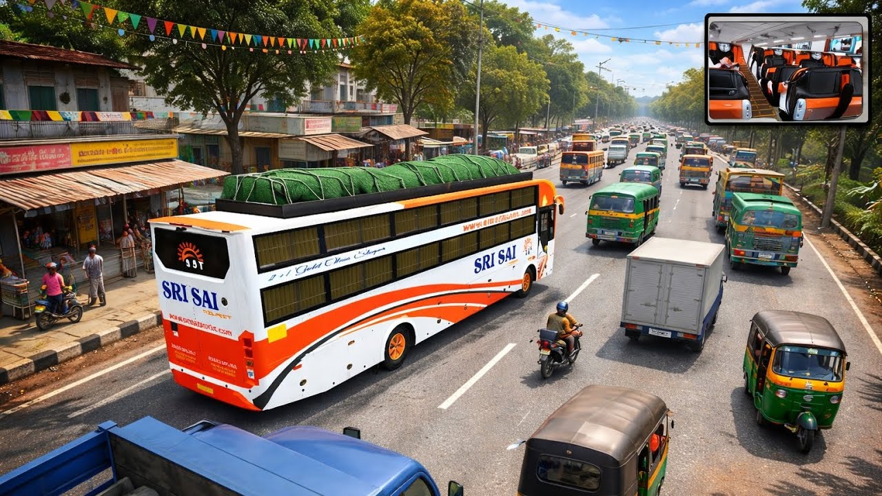 Indian bus simulator game, high graphic and traffic game, most popular gameplay video, 