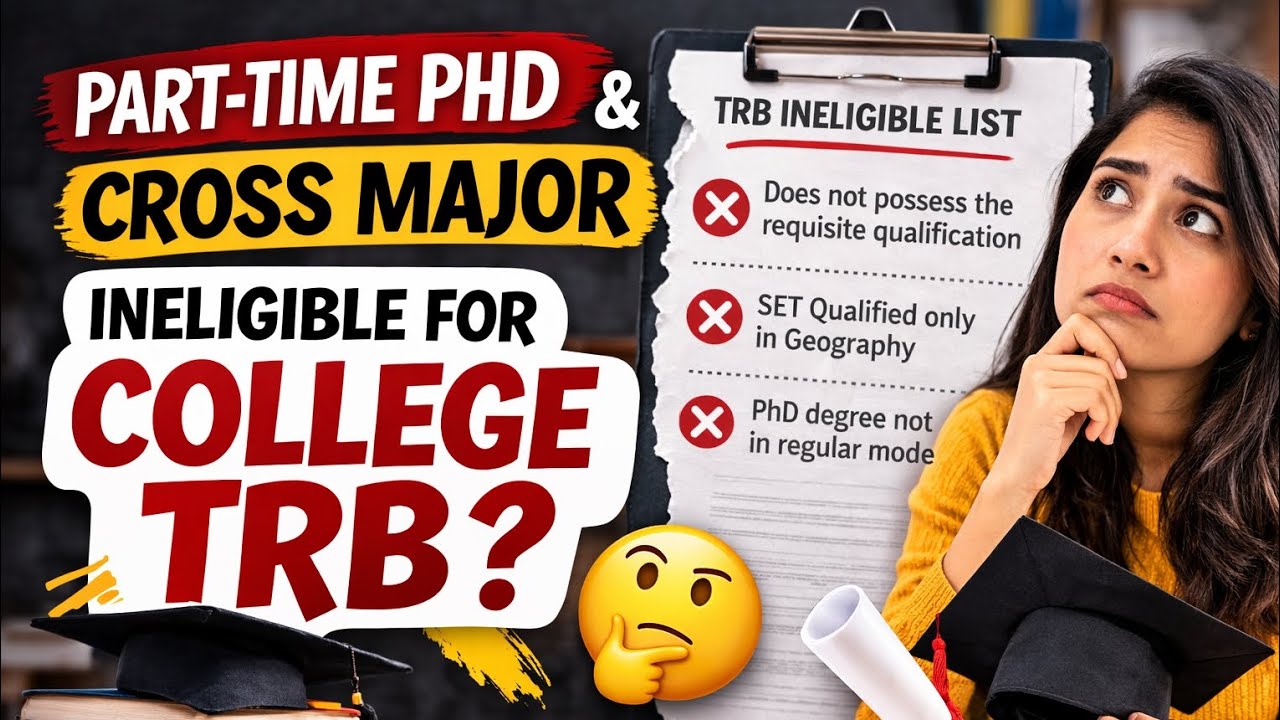 College TRB Results | Part time PhD ineligible ? | College TRB Assistant Professor Exam Results