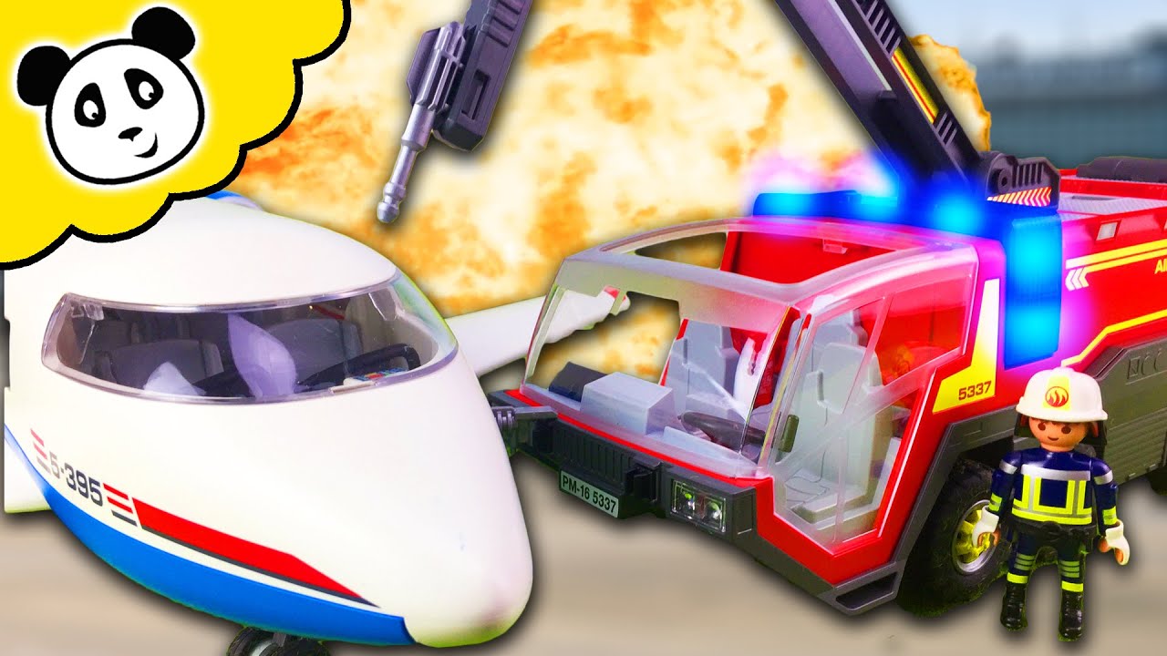 Playmobil en español -  Bomberos - Incendio en el avión
