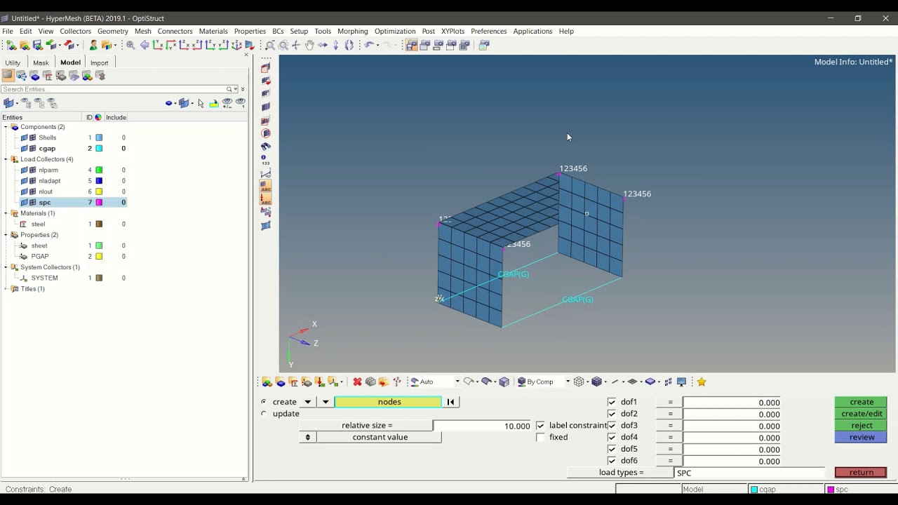 Cable modeling with CGAP in Altair OptiStruct