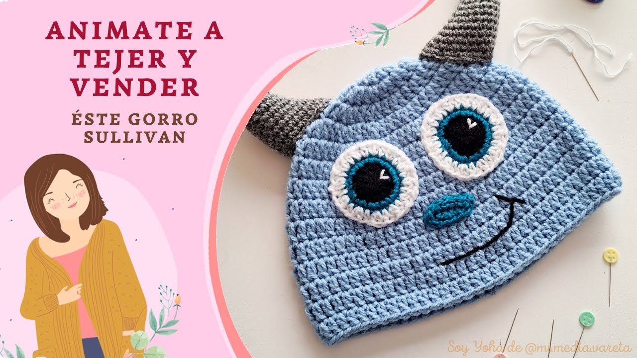 Cómo tejer GORRO de SULLIVAN a CROCHET niño/niña 🧒 👧 – unisex- paso a paso en ESPAÑOL