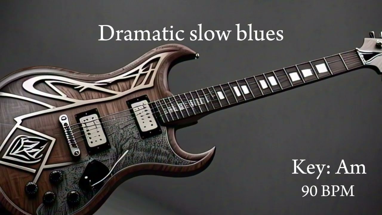 Dramatic slow blues backing track | Am