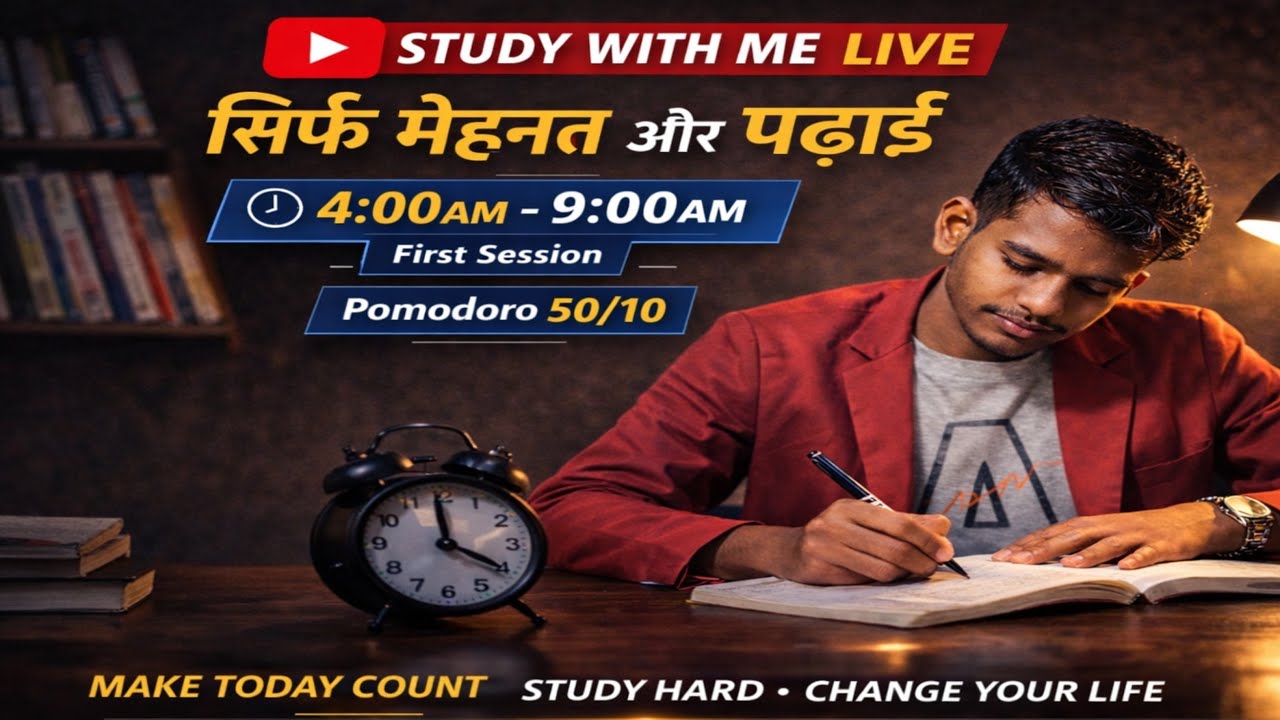 Morning Study With Me Live 🔴 3 Hours | Board Exam 2026 #study #motivation #shorts