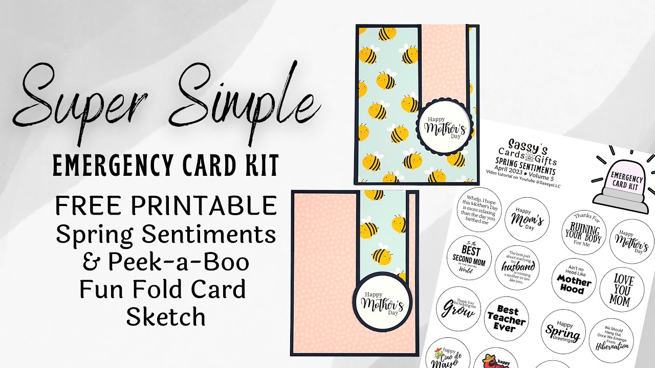FREE PRINTABLE Emergency Card V5 Spring Occasions & Peekaboo Card Fun Fold Card