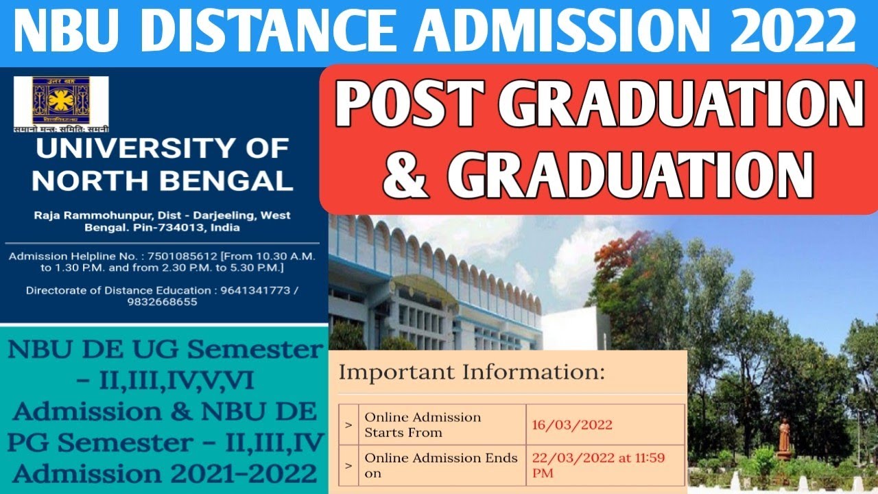 NBU - Distance admission 2022 Started 😊 || University of North Bengal || Nbu admission Pg and Ug