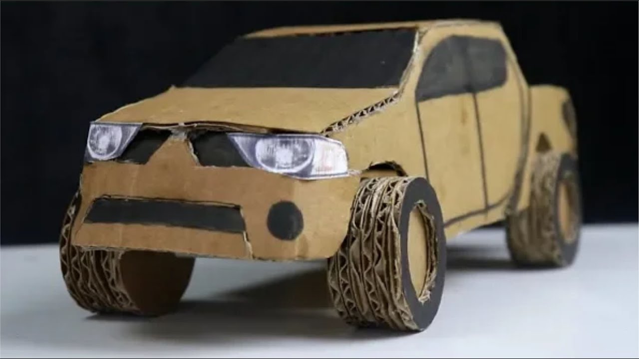 How to Make Rubber Band Power Toy Car STRADA Pick up