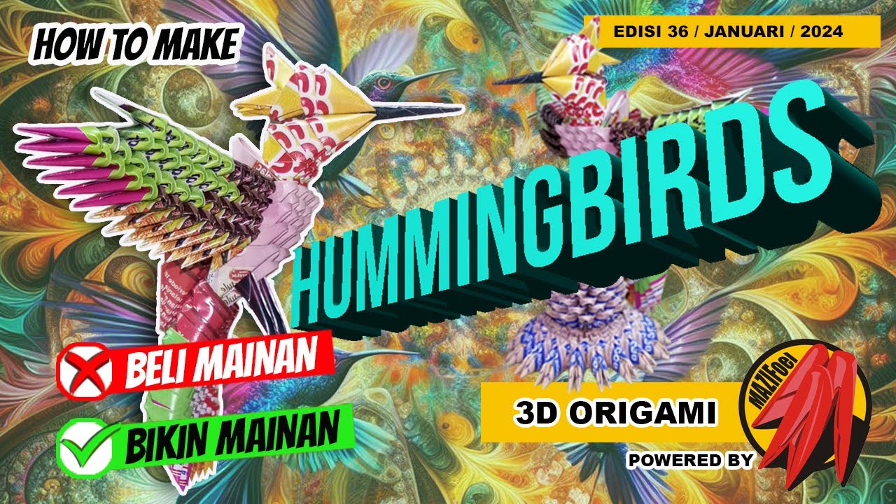3D ORIGAMI HUMMINGBIRDS TUTORIAL ‼️ DIY Paper Craft Creation Ideas || MAZIFoel Channel #toys