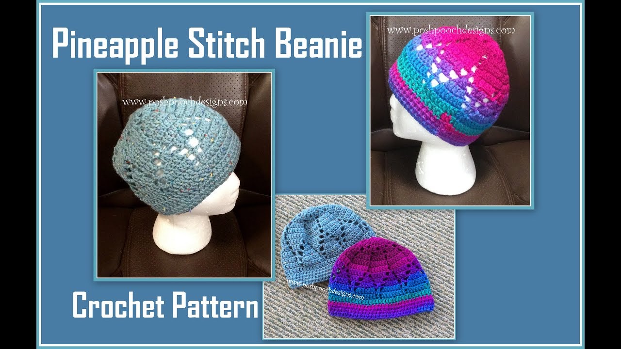 Pineapple Stitch Beanie Crochet Pattern