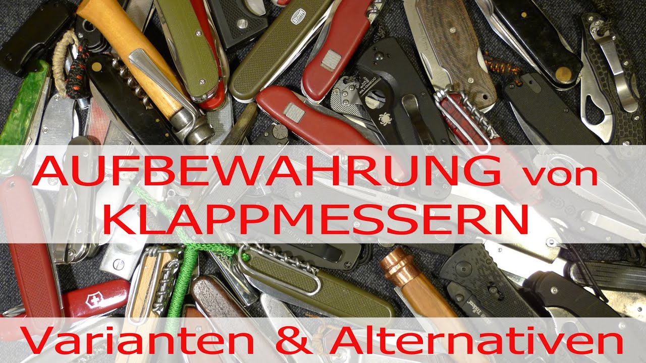 Aufbewahrung von Klappmessern, Messersammlung, Messermappe, Messertasche, Taschenmesser