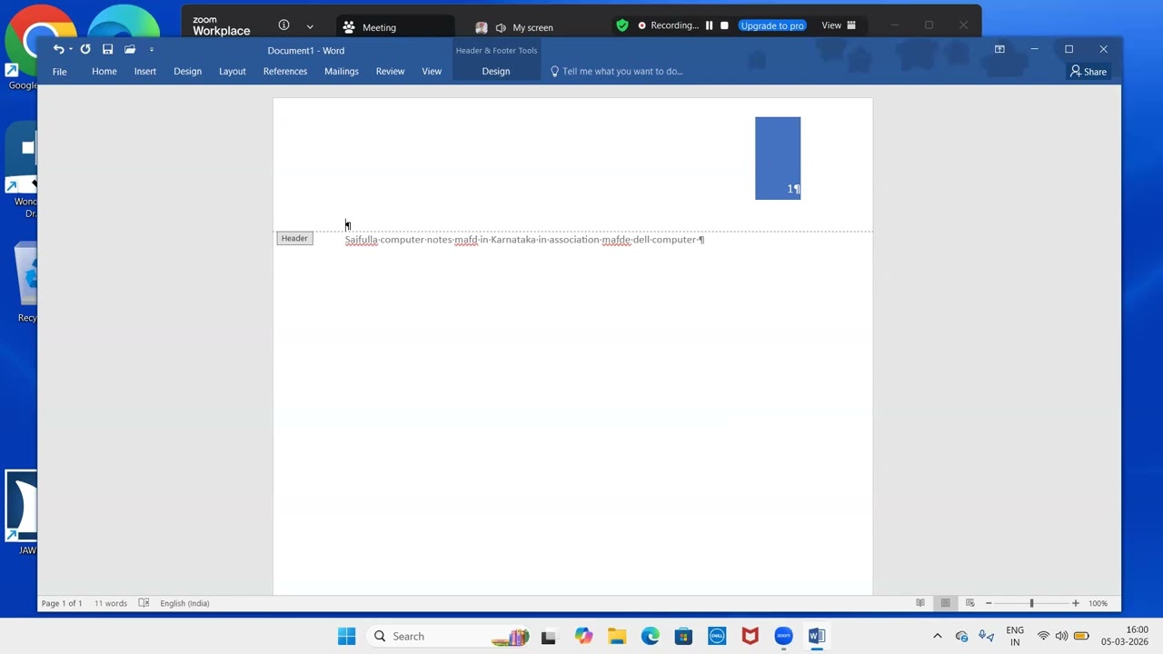 Word Tricks: Bookmark, Page Number & Header 🔥 #MicrosoftWord #TechTips #ComputerSkills